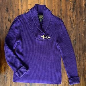 Ralph Lauren Purple Ribbed Sweater